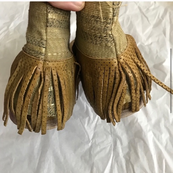 Free People Wonder Land Fringe Sandal 38 - Picture 4 of 5